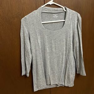 Grace Scoop Neck Grey 3/4 length sleeve t shirt